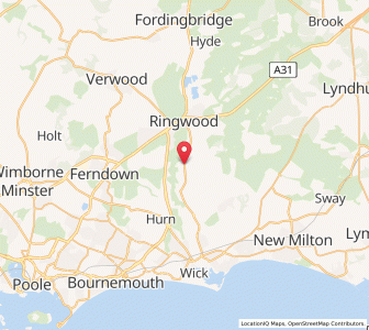 Map of Bisterne, EnglandEngland