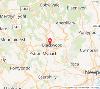 Map of Blackwood, WalesWales