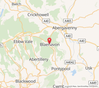 Map of Blaenavon, WalesWales
