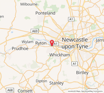 Map of Blaydon-on-Tyne, EnglandEngland