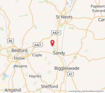 Map of Blunham, EnglandEngland