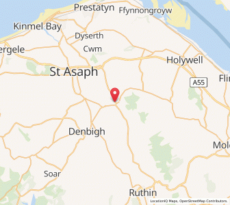 Map of Bodfari, WalesWales