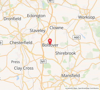 Map of Bolsover, EnglandEngland