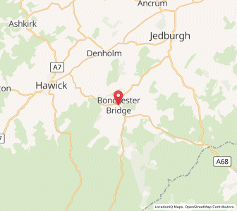 Map of Bonchester Bridge, ScotlandScotland