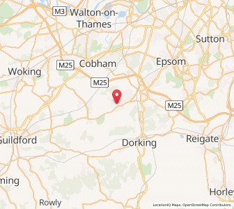 Map of Bookham, EnglandEngland