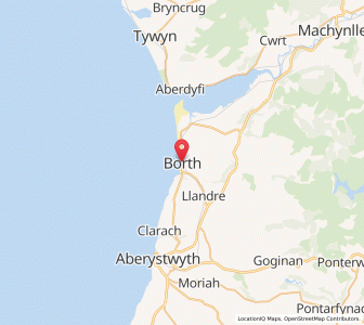 Map of Borth, WalesWales