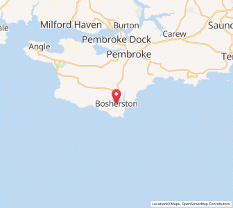 Map of Bosherston, WalesWales