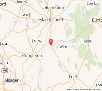 Map of Bosley, EnglandEngland