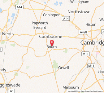 Map of Bourn, EnglandEngland