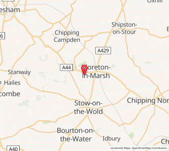 Map of Bourton on the Hill, EnglandEngland