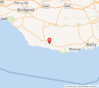 Map of Boverton, WalesWales