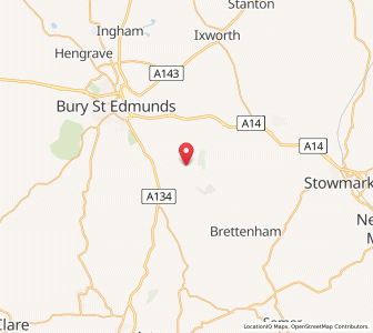 Map of Bradfield Saint George, EnglandEngland