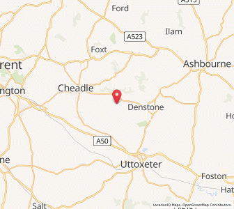 Map of Bradley in the Moors, EnglandEngland