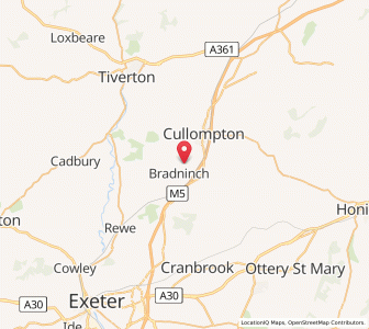Map of Bradninch, EnglandEngland