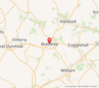 Map of Braintree, EnglandEngland