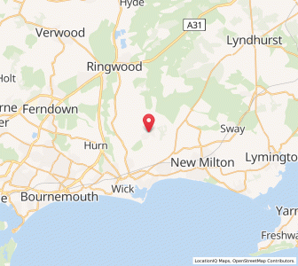 Map of Bransgore, EnglandEngland