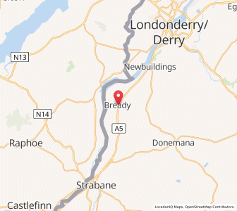 Map of Bready, Northern IrelandNorthern Ireland