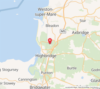 Map of Brent Knoll, EnglandEngland
