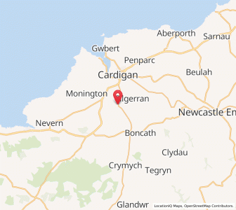 Map of Bridell, WalesWales