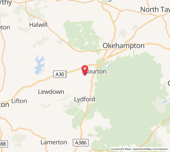 Map of Bridestowe, EnglandEngland