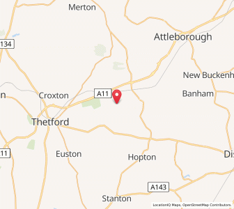 Map of Bridgham, EnglandEngland