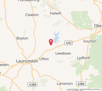 Map of Broadwoodwidger, EnglandEngland