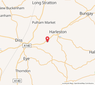 Map of Brockdish, EnglandEngland