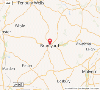Map of Bromyard, EnglandEngland