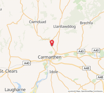 Map of Bronwydd Arms, WalesWales