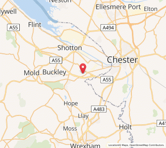 Map of Broughton, WalesWales