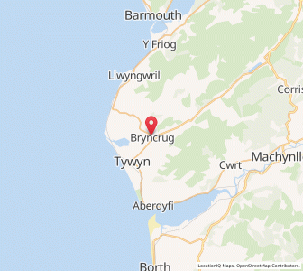 Map of Bryn-crug, WalesWales