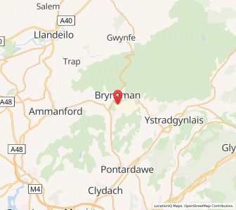 Map of Brynamman, WalesWales