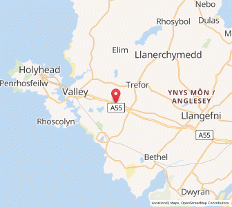 Map of Bryngwran, WalesWales