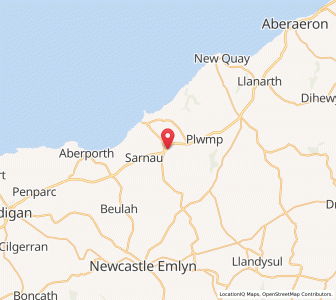 Map of Brynhoffnant, WalesWales