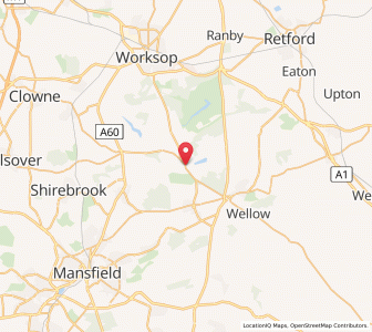 Map of Budby, EnglandEngland