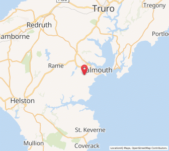 Map of Budock Water, EnglandEngland