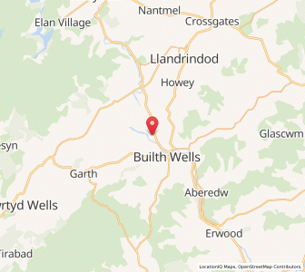 Map of Builth Road, WalesWales
