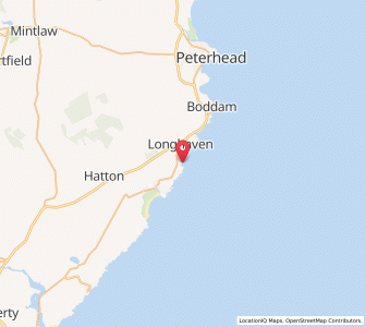 Map of Bullers of Buchan, ScotlandScotland