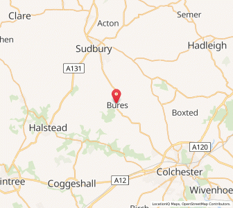Map of Bures Saint Mary, EnglandEngland