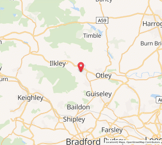 Map of Burley in Wharfedale, EnglandEngland