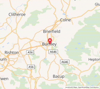 Map of Burnley, England