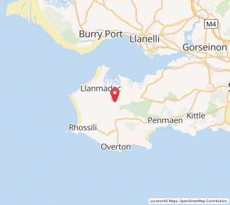 Map of Burry Green, WalesWales