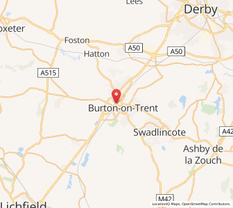 Map of Burton upon Trent, EnglandEngland
