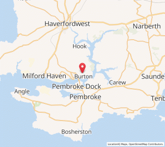 Map of Burton, WalesWales