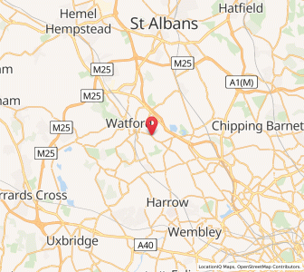 Map of Bushey, EnglandEngland