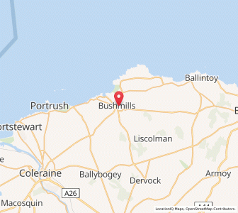 Map of Bushmills, Northern IrelandNorthern Ireland