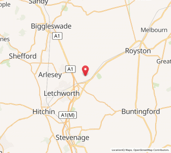 Map of Bygrave, EnglandEngland