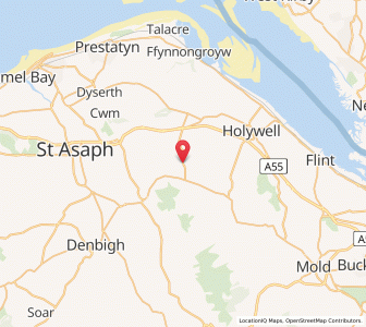 Map of Caerwys, WalesWales