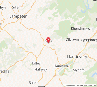 Map of Caio, WalesWales