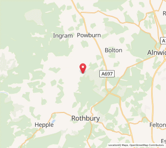 Map of Callaly, EnglandEngland